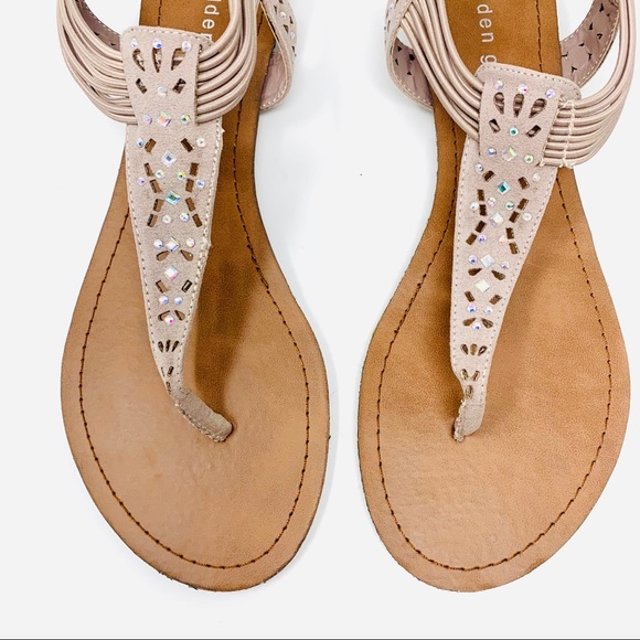 Madden Girl Shoes - Madden Girl | Like-New Nude Embellished Sandals 10